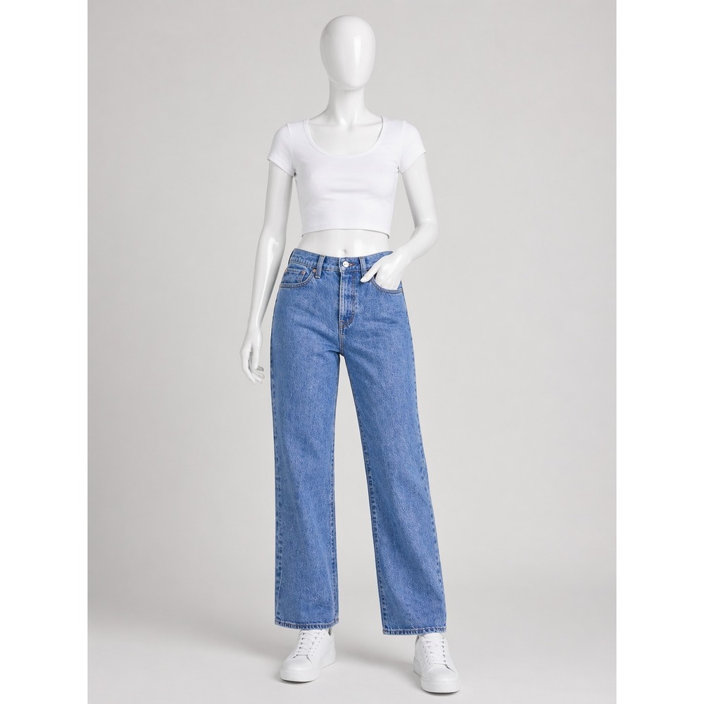 Levi's Women's High Rise Straight Leg Jeans Blue Denim Vintage - Picture 2 of 12